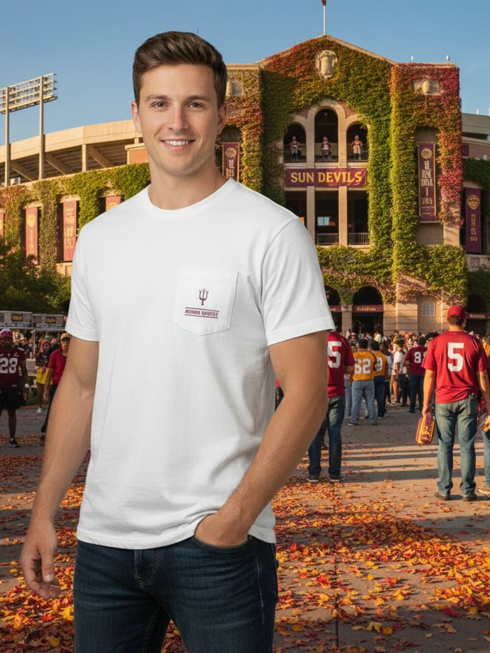 Arizona State Sun Devils Americana Graphic Tee 2XL White ASU Football